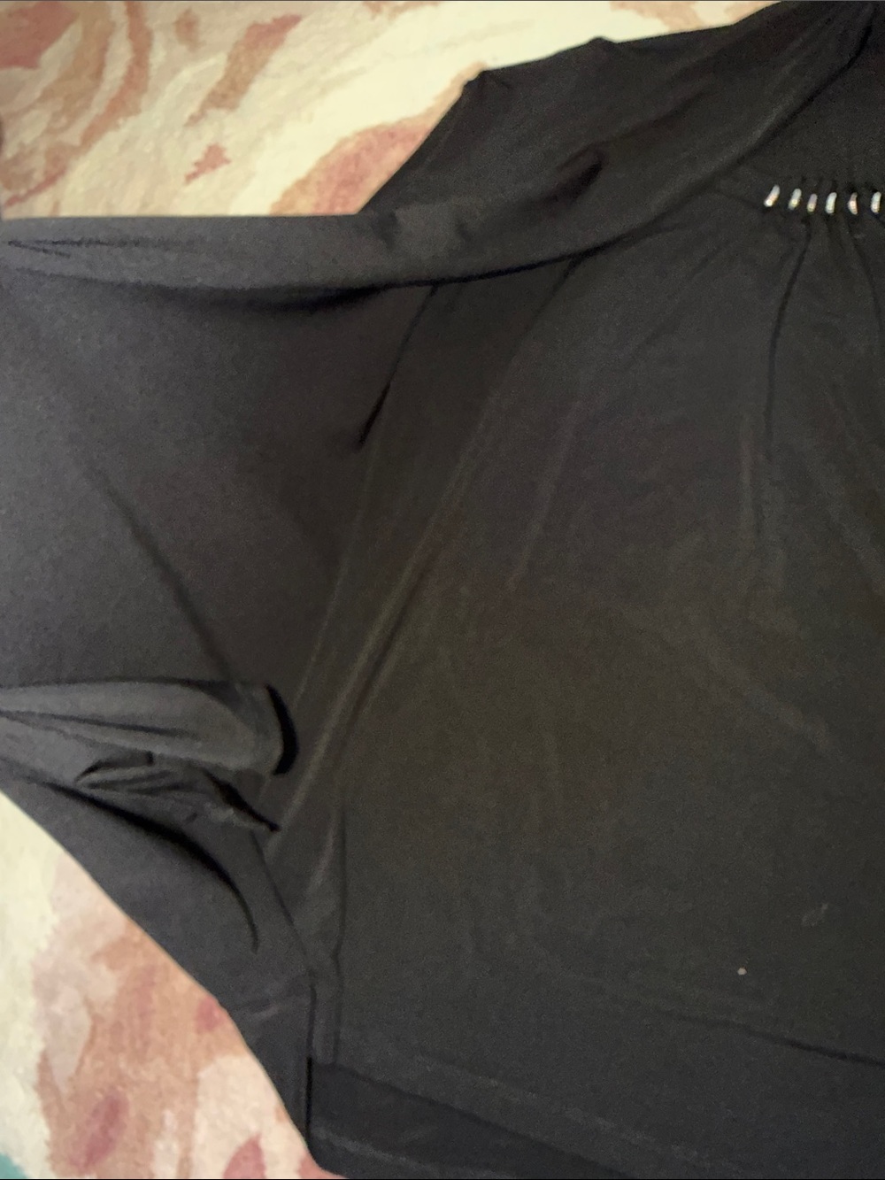 croft & barrow Black Layered Neck Detail Top - Picture 4 of 6
